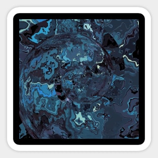 Blue Diamond Fluid Pour Marble Sticker